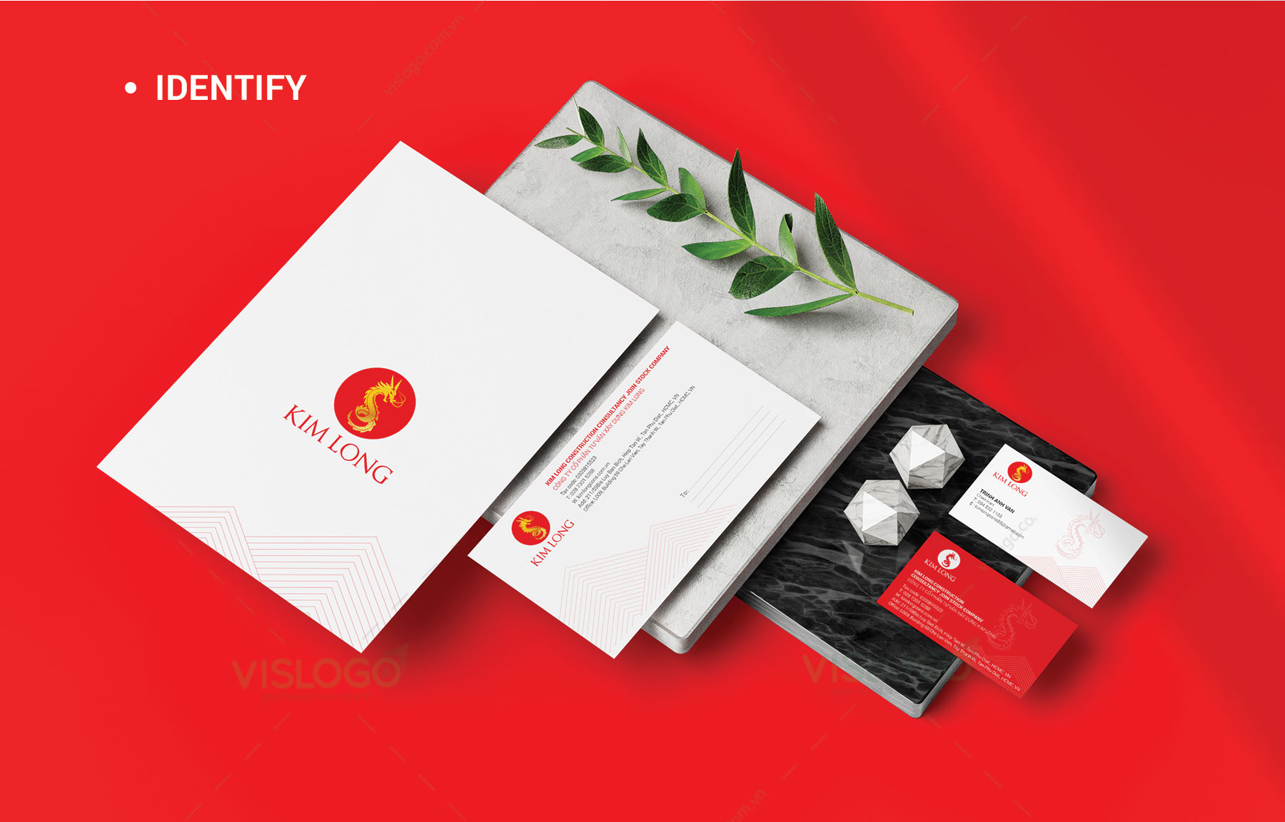 Thiết kế logo, ấn phẩm nhận diện, profile Tư vấn Xây dựng Kim Long