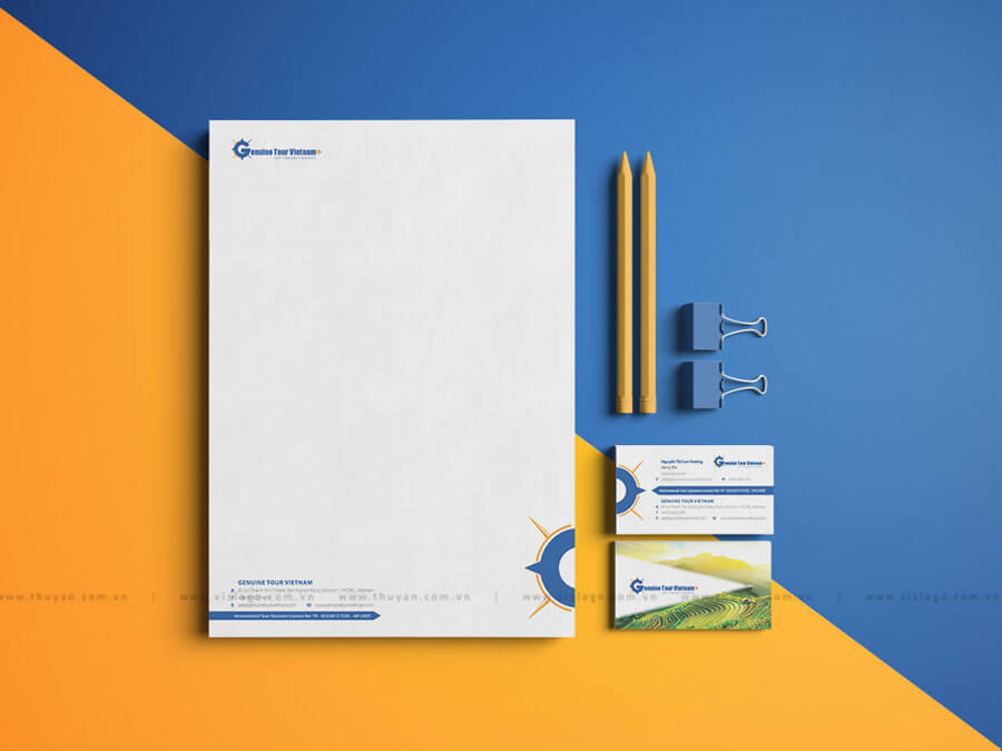 Thiết kế logo, CIP, brochure _ Công ty du lịch Genuine Tour Việt Nam